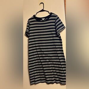 Black and White Striped T-Shirt Dress
